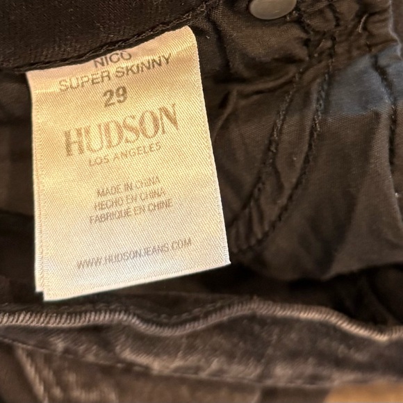 Hudson Nico Super Skinny Jeans Sz 29 Black Rhinestone Star Embellished EUC - Picture 7 of 9